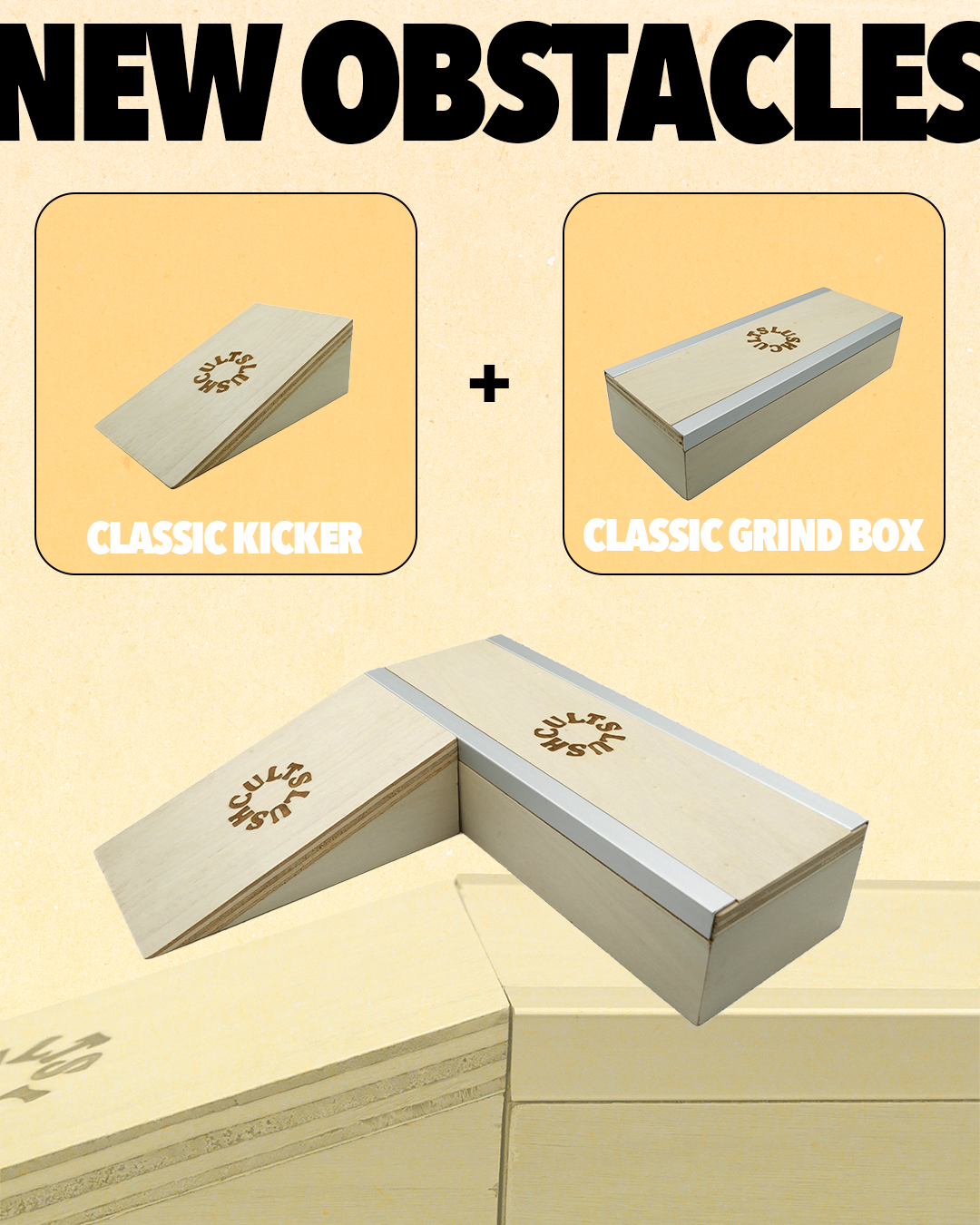 Slushcult Classic Combo (Kicker + Grind Box) Fingerboard Obstacles Slushcult Slushcult