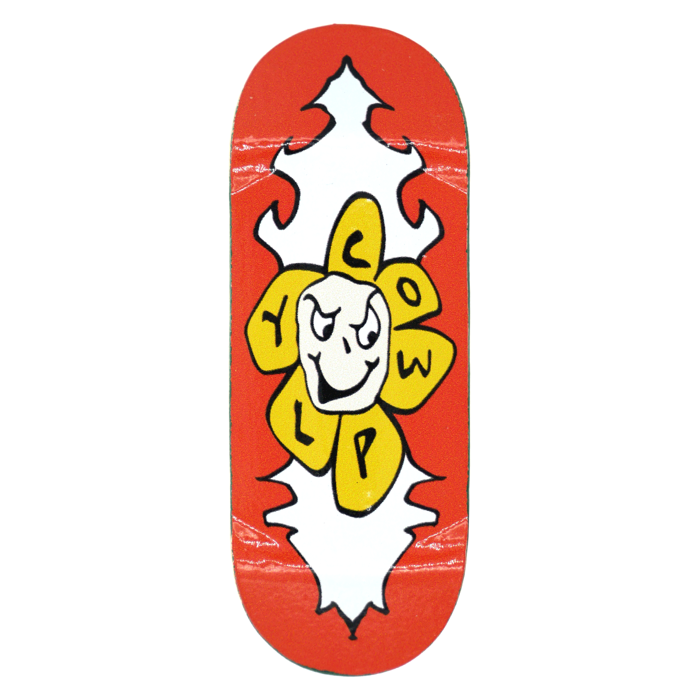 Cowply "Flower Guy" Fingerboard Deck (Popsicle Shape) Fingerboard Decks Cowply Slushcult