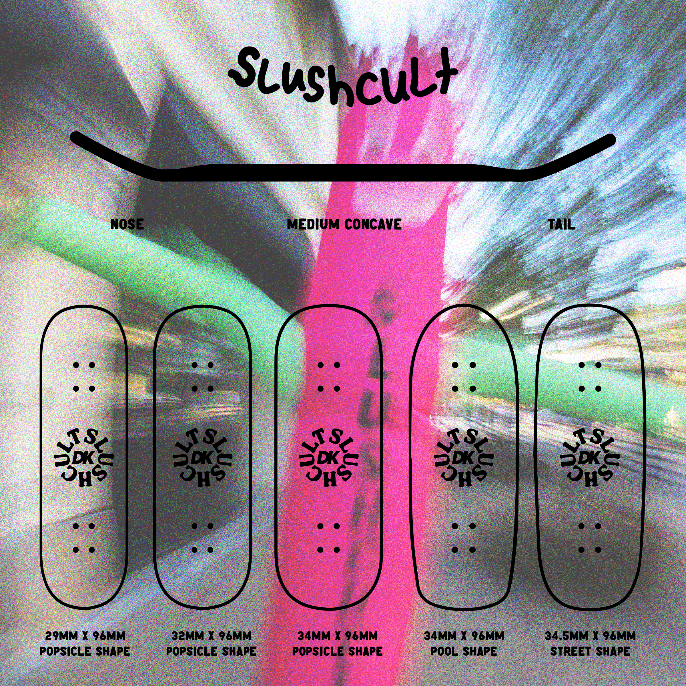 Slushcult "Forever Split" Fingerboard Deck (Random Color) Slushcult x DK Decks Slushcult Slushcult