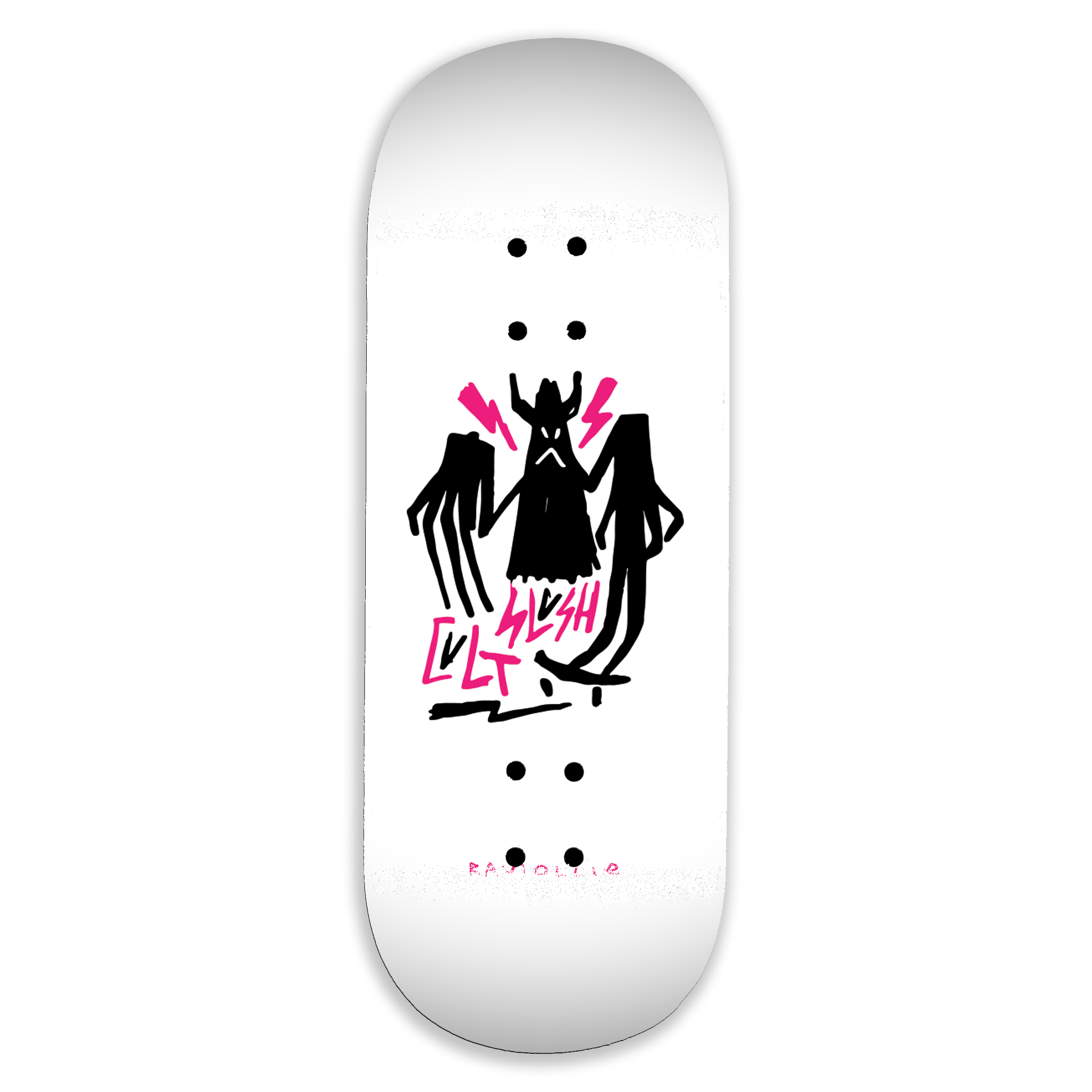 Slushcult "Evil Control White" Fingerboard Deck Slushcult x DK Decks Slushcult Slushcult