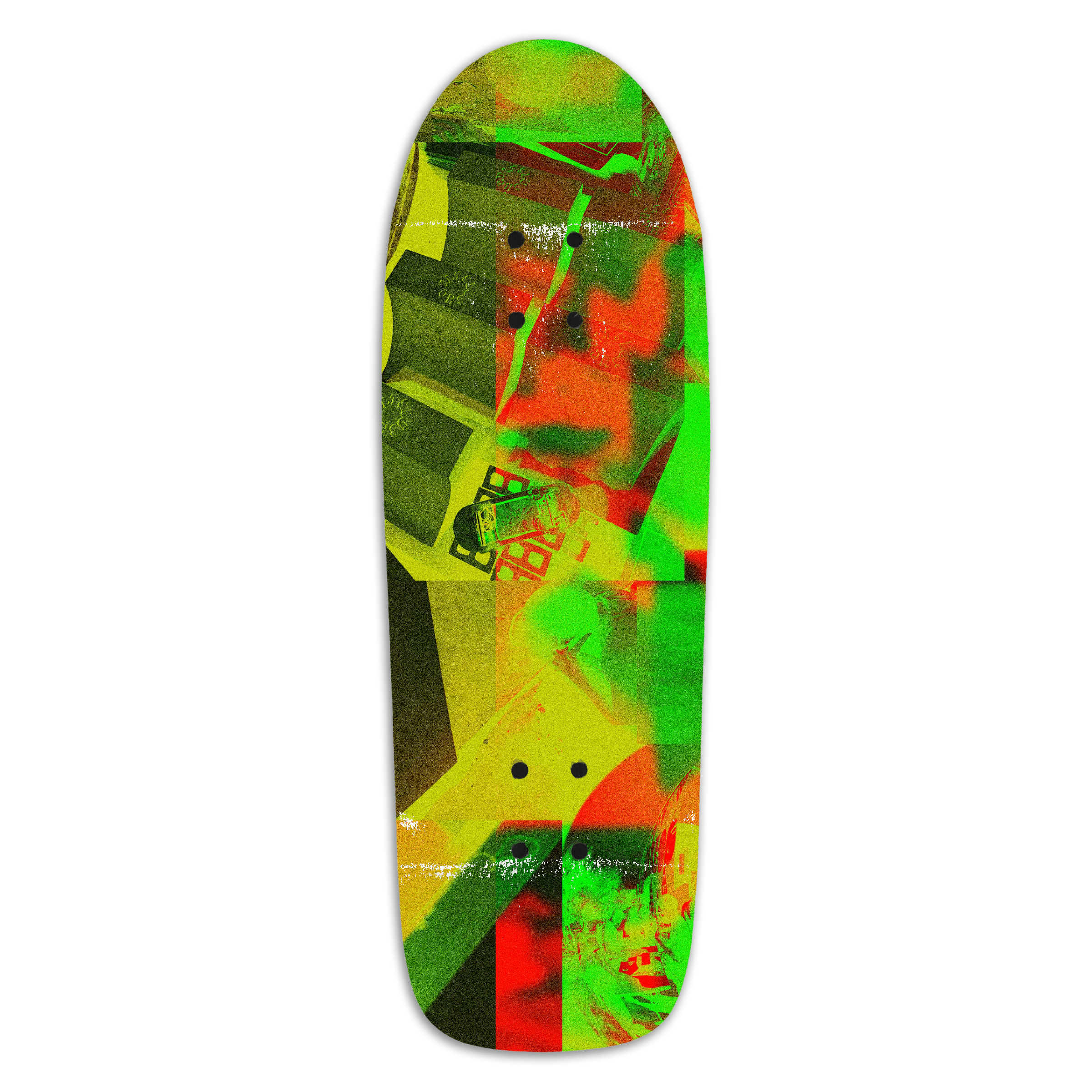 Slushcult "Green Collage" Pro Fingerboard Deck Slushcult Decks Slushcult Shred Stick Jr.   Slushcult