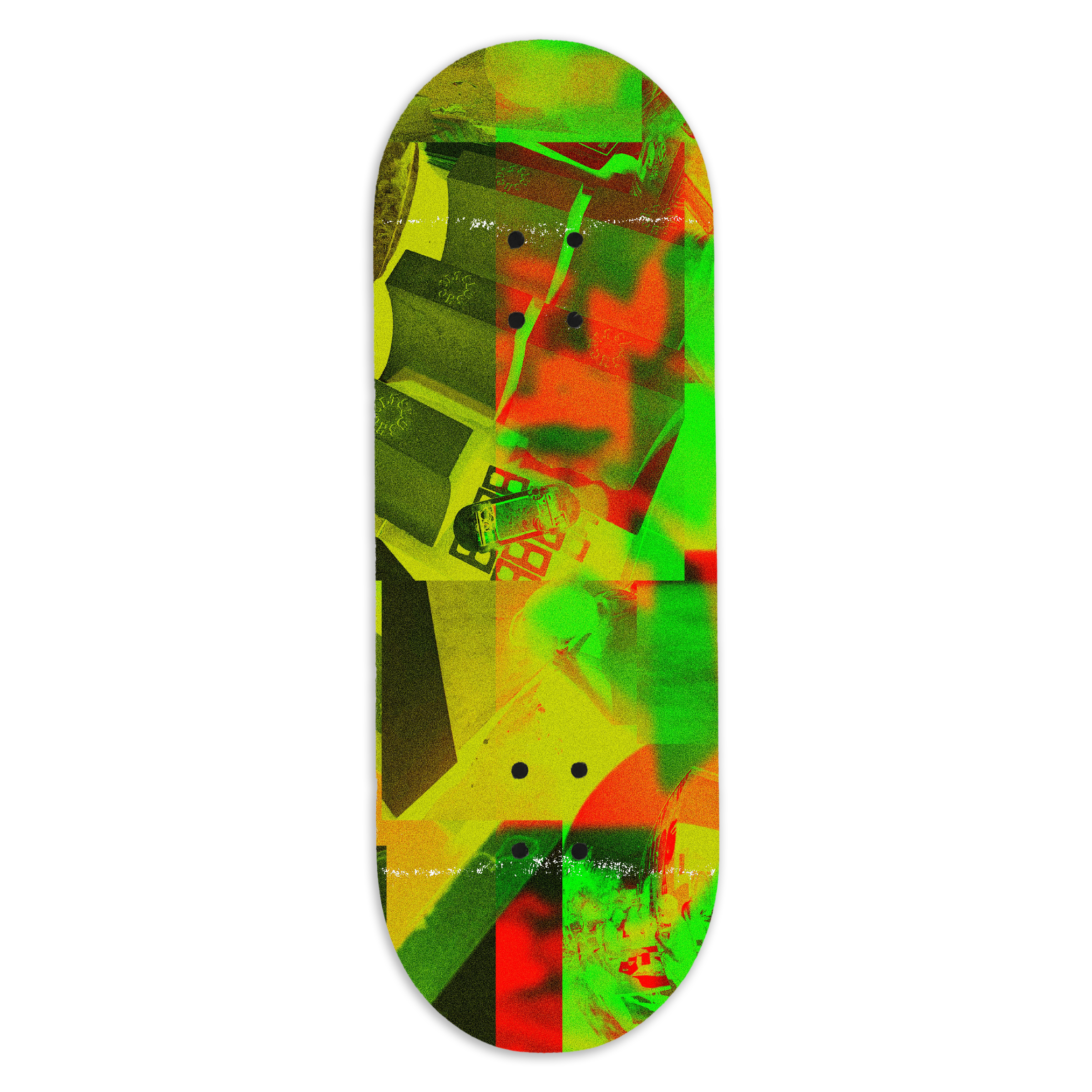 Slushcult "Green Collage" Pro Fingerboard Deck MINI Skate Shop Slushcult 32mm Popsicle   Slushcult