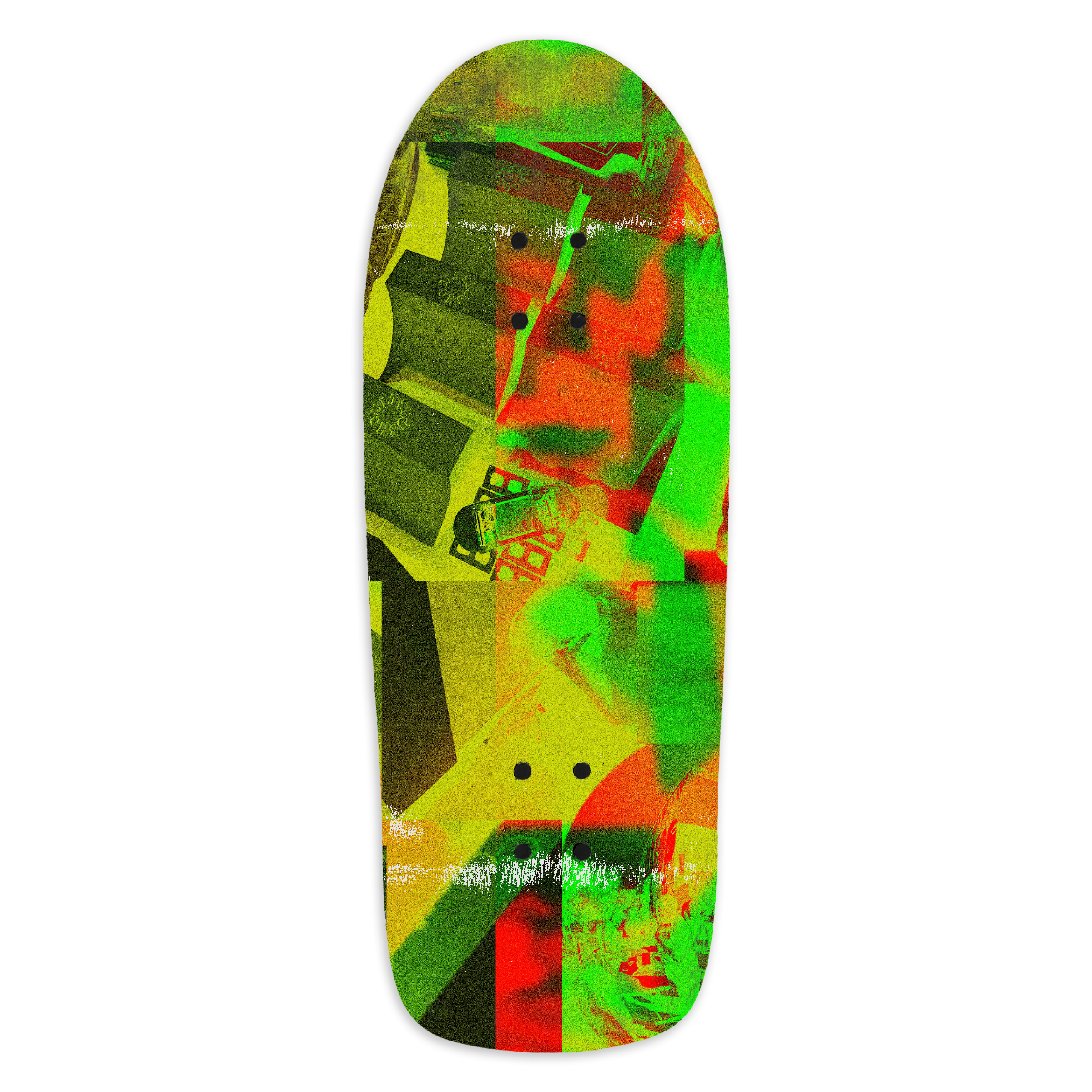 Slushcult "Green Collage" Pro Fingerboard Deck MINI Skate Shop Slushcult Shred Stick   Slushcult