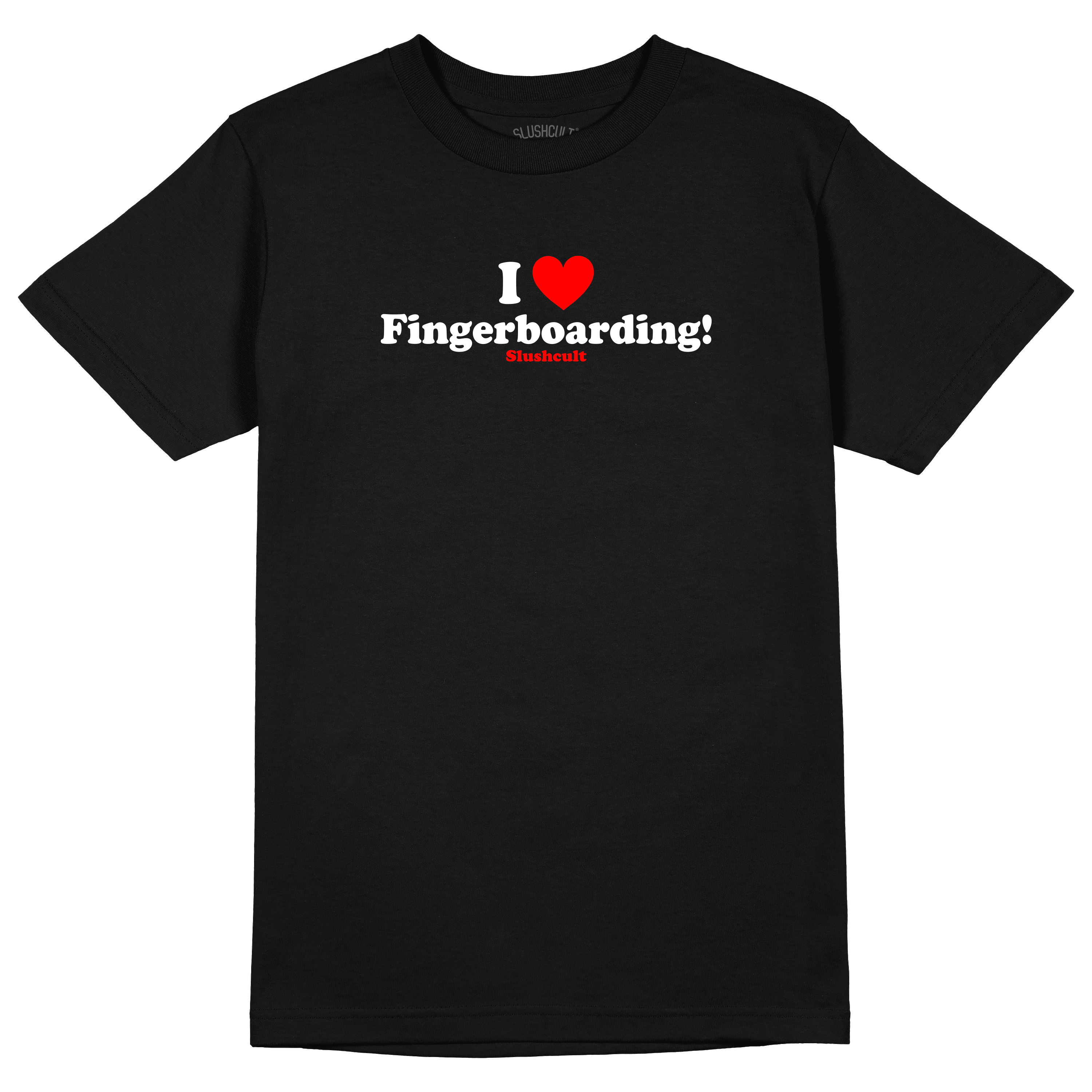 I HEART FINGERBOARDING TEE Tees Slushcult Black S Slushcult