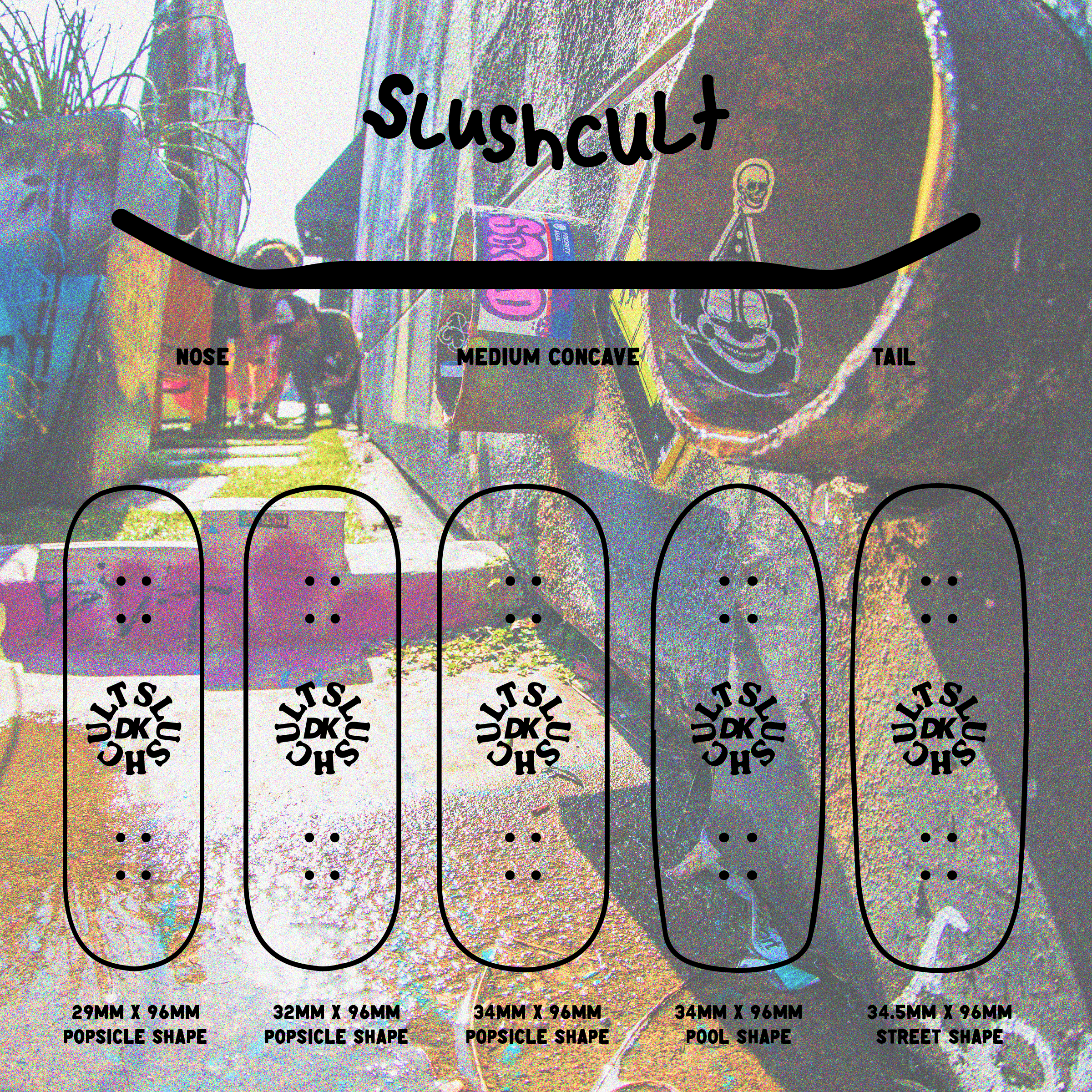 Slushcult "Freak" Shop Fingerboard Deck (Orange) MINI Skate Shop Slushcult    Slushcult