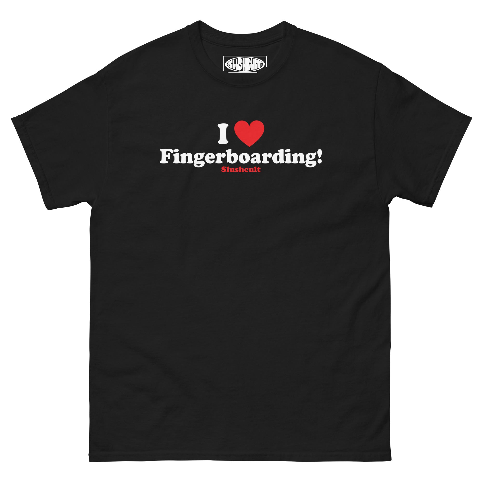 I HEART FINGERBOARDING TEE Tees Slushcult Black S Slushcult