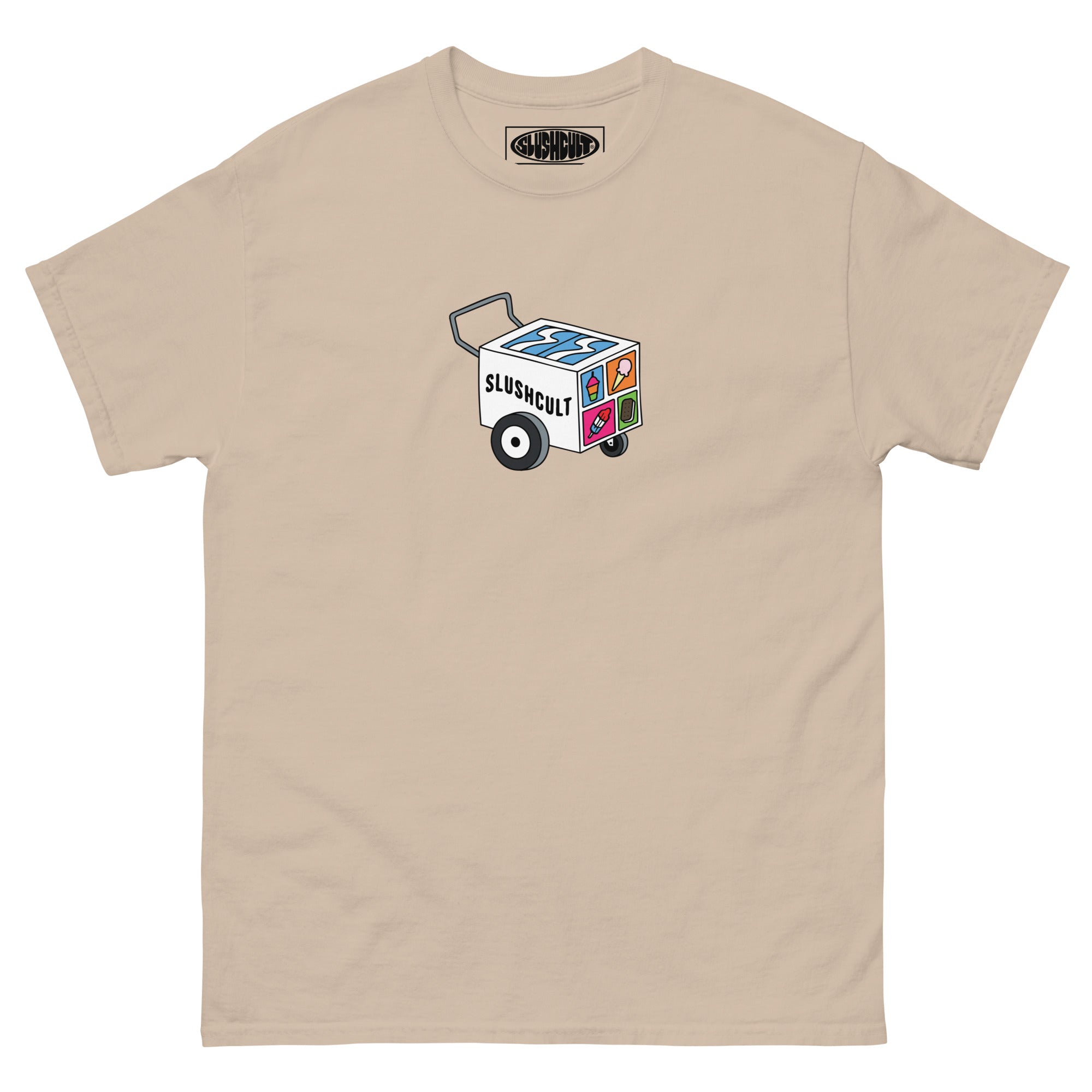 PUSH CART TEE Tees Slushcult Sand S Slushcult