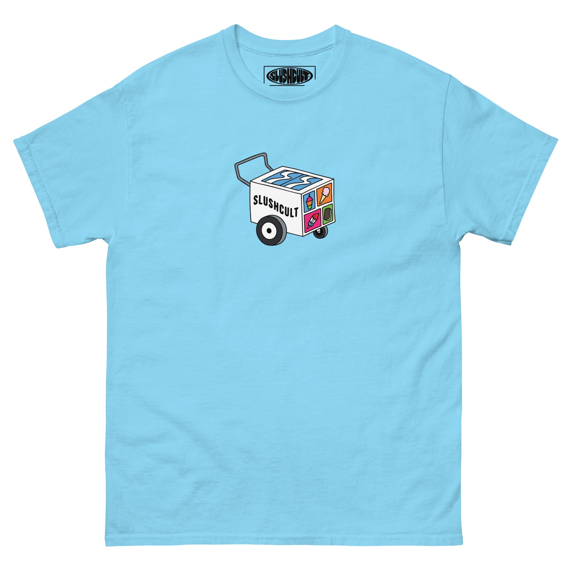 PUSH CART TEE Tees Slushcult Sky S Slushcult